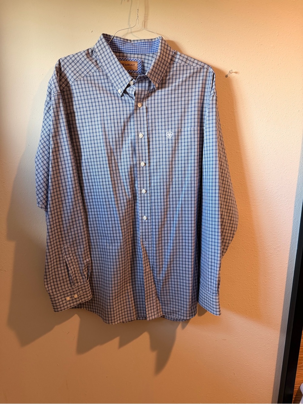 Ariat Blue and White Gingham Button-Down Shirt